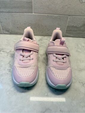 Skechers Newly Washed Kids Pink Athletic Sneakers with Hook-and-Loop Strap